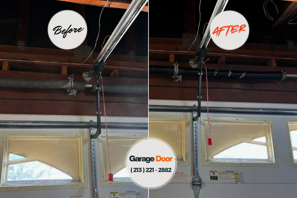 Before and after: garage door repair Dilworthtown, PA